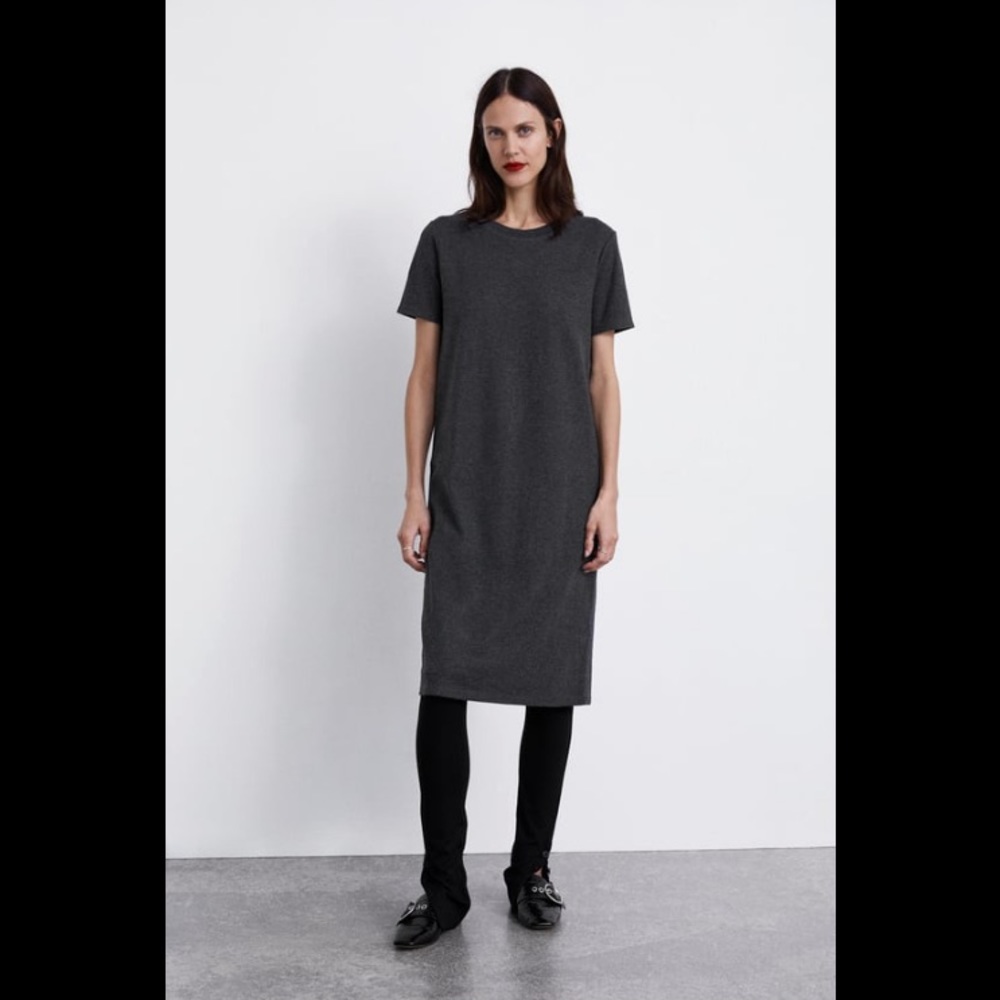 Zara Soft Touch Midi Shift Dress